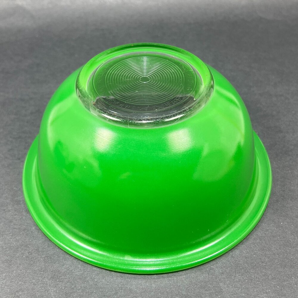 Vtg Pyrex 322 1 L Corning NY Glass Green Clear Bottom Mixing Nesting Bowl 80s - Picture 8 of 16